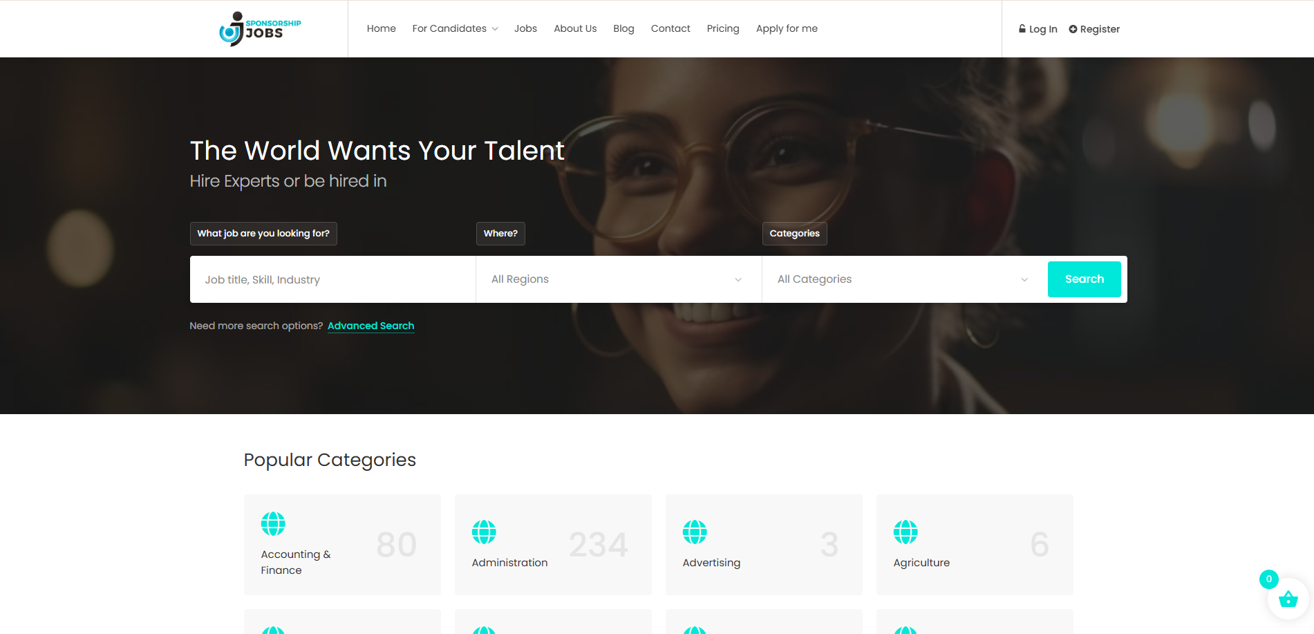 Sponsorship Jobs Website Design – High-Performance Platform for Global Talent